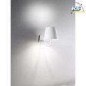 battery wall luminaire POLDINA IP54, white, lacquered dimmable