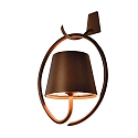 Batteri v�glampe POLDINA med h�ndtag IP54, rust, lakeret d�mpbar