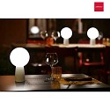 Zafferano LED Battery table lamp OLIMPIA TAVOLO PRO, IP54, H 26cm, with touch dimmer, white