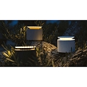 Zafferano Batteri bordlampe PUSH-UP TAVOLO PRO cylindrisk, justerbar, med diffuser IP54, hvid, lakeret d�mpbar