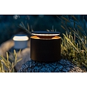 Zafferano Batteri bordlampe PUSH-UP TAVOLO PRO cylindrisk, justerbar, med diffuser IP54, m�rkegr�, lakeret d�mpbar