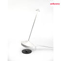 Zafferano battery table lamp PINA TAVOLO PRO IP54, white, lacquered dimmable