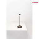 Zafferano battery table lamp PINA TAVOLO PRO IP54, dark grey, lacquered dimmable