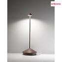 Zafferano battery table lamp PINA TAVOLO PRO IP54, rust, lacquered dimmable