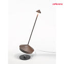 Zafferano battery table lamp PINA TAVOLO PRO IP54, rust, lacquered dimmable