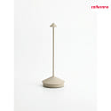Zafferano battery table lamp PINA TAVOLO PRO IP54, sand coloured, lacquered dimmable