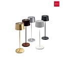 Zafferano battery table lamp OLIVIA TAVOLO PRO IP20, silver leaf, lacquered dimmable