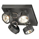 KALU LED 4 Væg- og Loftlampe, firkantet, 60°, sort