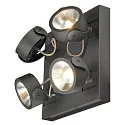 SLV KALU LED 4 Væg- og Loftlampe, firkantet, 60°, sort