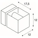 SLV SQUARE TURN, QT14, Udendørs Væglampe, sølvgrå, max. 42W, IP44