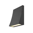 DELWA WIDE LED Udendørs-/Væglampe, 3000K, 100°, IP44, antracit