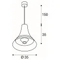 SLV Pendant luminaire BATO 35 PD, Ø 35cm, E27, black