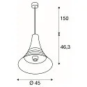SLV Pendel BATO 45 PD, Ø 45cm, E27, Messing børstet