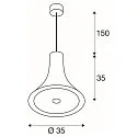 SLV Premium LED Pendant luminaire BATO 35 PD, Ø 35cm, 21W 2500K 1300lm 100°, TRIAC dimmable, brushed brass