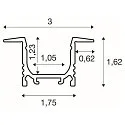 SLV GRAZIA 10 LED Indbygningsprofil, 200cm, hvid