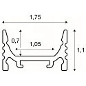 GRAZIA 10 LED Surface profile, flat, ribbed, 200cm, alu