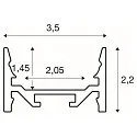 Surface LED profile GRAZIA 20, flat, smooth, 100cm