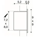 Premium LED Wall recessed luminaire FRAME BASIC HV, 3.1W 2700K 140lm, white