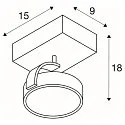 KALU 1 QPAR111, Væg- og Loftlampe, sort