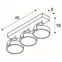 SLV KALU 3 QPAR111, Væg- og Loftlampe, sort