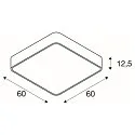 SLV MEDO 60 SQUARE LED, Loftlampe, sølvgrå