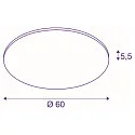 SLV LED Loftlampe PANEL 60 rund, Ø 60cm, 42W, dæmpbar, sølvgrå, 3000K