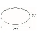 SLV LED Loftlampe PANEL 60 rund, Ø 60cm, 42W, dæmpbar, sølvgrå, 4000K