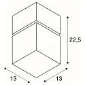SLV LED Udendørs Loftlampe SQUARE, rustfrit stål 316, 12W, 3000K, IP44