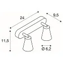 SLV Wall and Ceiling luminaire AVO DOUBLE, 2 flame, white, GU10 QPAR51, max. 2x 50W