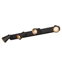 SLV Væg- og Loftlampe AVO QUAD, 4-flamme, sort, GU10 QPAR51, max. 4x 50W