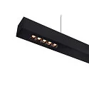 SLV Premium LED Pendant luminaire Q-LINE PD, 100cm, for BAP, 45W, TRIAC dimmable, black, 3000K 2100lm