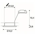 SLV Udendørs Loftindbygningslampe DOLIX OUT, GU10, QPAR51, IP65, Ø 68mm, rund, hvid