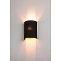 SLV FENDA Wall luminaire textile shade, half, Ø 23cm, black / copper