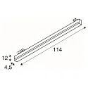SLV Premium LED Lampe SIGHT TRACK til 3-faset 230 v skinne, 37.3W 3000K 3100lm 120°, sølvgrå