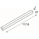 SLV LED Væglampe / Spejllampe L-LINE 120, 19W 3000K 1650lm 120°, IP44, sølv anodiseret