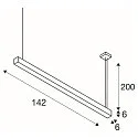 SLV LED Pendant luminaire Q-LINE PD DALI Single, length 142cm, 47W 3000K 3700lm 120°, black