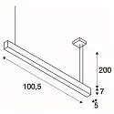 SLV LED Pendel GLENOS, 100cm, UGR, 52W 4000K, matt sort