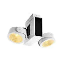 Premium LED Væg- og Loftlampe TEC KALU CL, Double, TRIAC dæmpbar, 31W 1900lm, 24° 3000K, hvid / sort