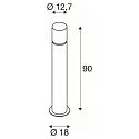 SLV Pollardlys ROX ACRYL E27, IP44, højde 90cm, rustfrit stål 304