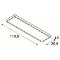 SLV LED Ceiling luminaire PANEL für BAP, 120 x 30cm, 45W, TRIAC dimmable, white, 4000K 3400lm 90°