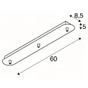 SLV FITU Canopy for FITU PD Pendant luminaires, TRIPPLE, LANG, max. 16A, black