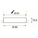 SLV LED Loft-/Indbygningslampe MEDO 60 EL, rammeløs version, Ø 60.6cm, 36W 3000/4000K 105°, hvid