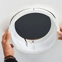 SLV LED Ceiling recessed luminaire MEDO 30 EL, frame version, Ø 29cm, 14W 3000/4000K 105°, white