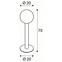 SLV Udendørs Standerlampe GLOO PURE 70 Pole, E27, IP44 IK04, skærm Ø 20cm, højde 70cm, antracit