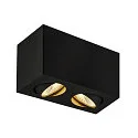 LED Loftlampe TRILEDO Double, 16W 3000K 1340lm 38°, 30° enkeltvis svinge, sort