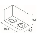 SLV Loftlampe TRILEDO Double, GU10 QPAR51, sort