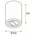SLV Loftlampe TRILEDO CL, GU10 QPAR51, 30° svinge, cylinder, sort