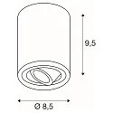 SLV Loftlampe TRILEDO CL, GU10 QPAR51, 30° svinge, cylinder, hvid