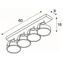 Væg- og Loftlampe KALU CW, Quad, QPAR111, 4x max. 75W, sort