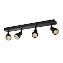 Væg- og Loftlampe PURI CW, Quad, 4x GU10 QPAR51, med dekorative ringe, sort
